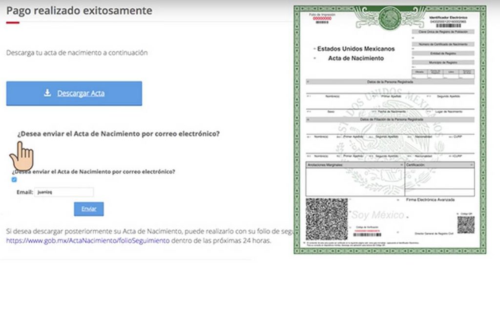 Acta de Nacimiento en Línea